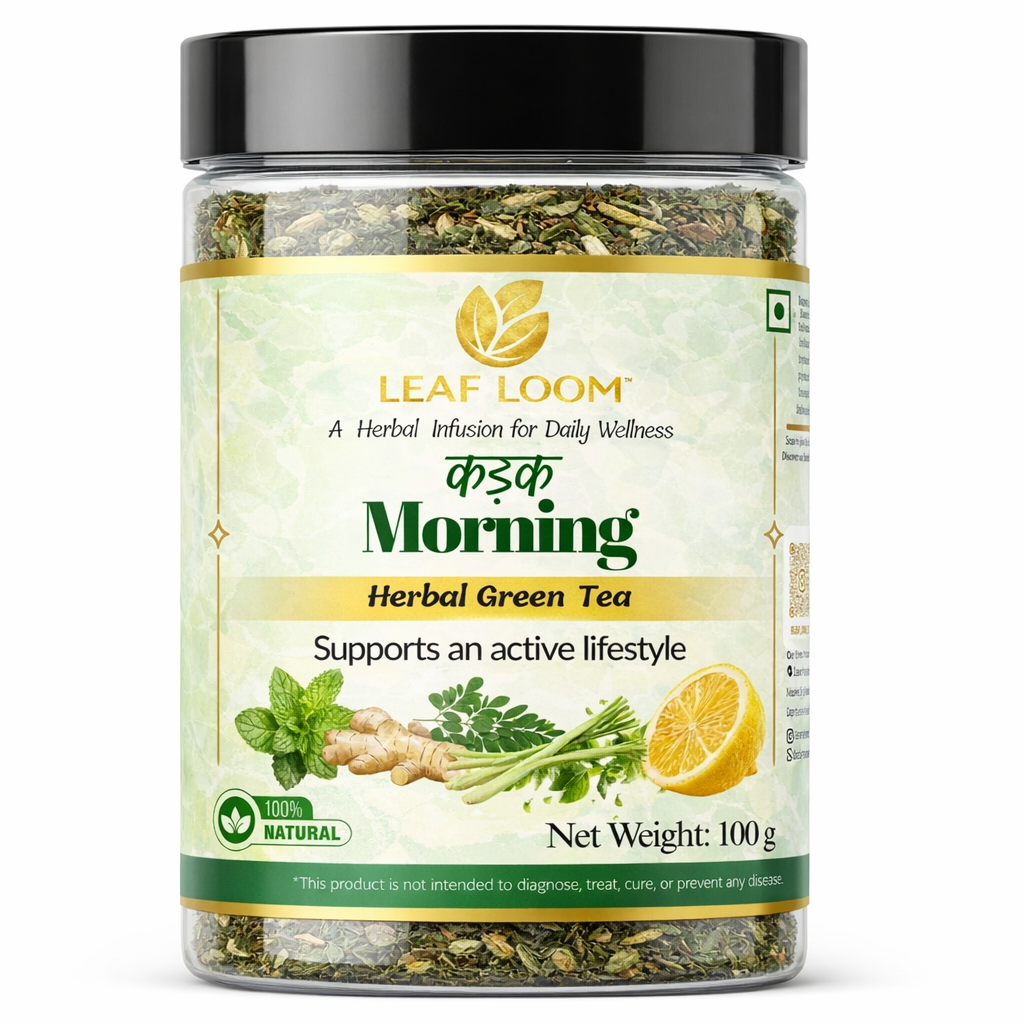 Kadak Morning Herbal Green tea jar